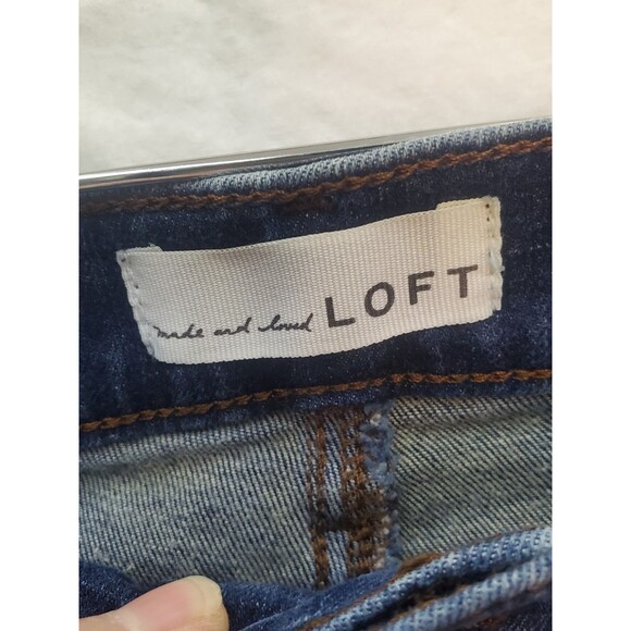 Loft Crop Skinny Jeans With Ankle Buttons Size 12 - Picture 4 of 4